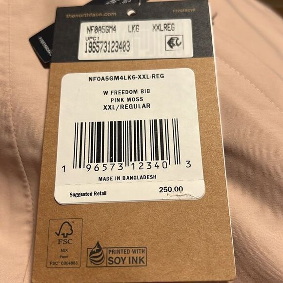 š The North Face Women's Freedom PrintedāBib Overalls - Pink Moss size XXL - Picture 2 of 8